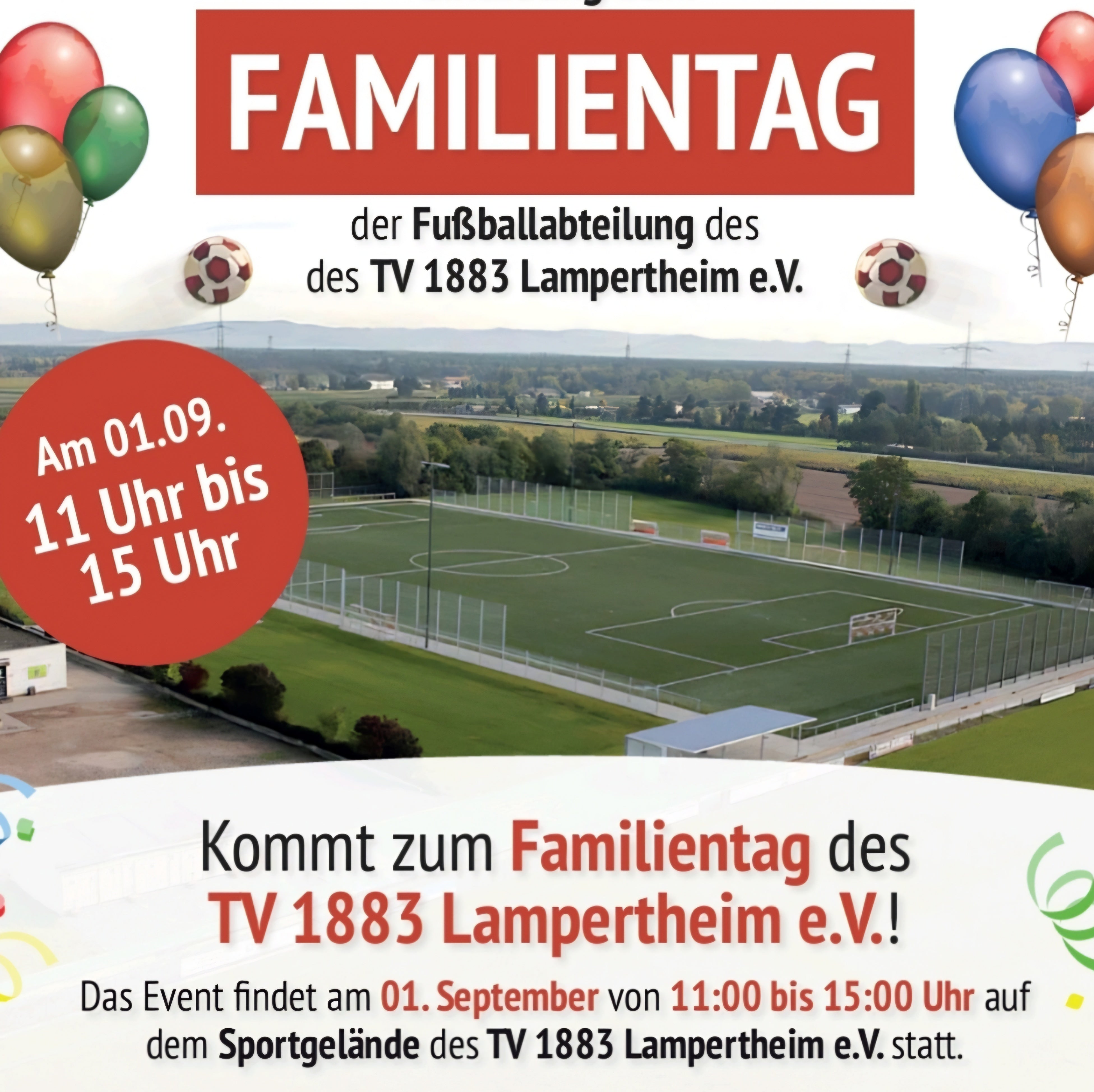 Familientag der Fußball Abteilung am 1.9.24 – Seid dabei!