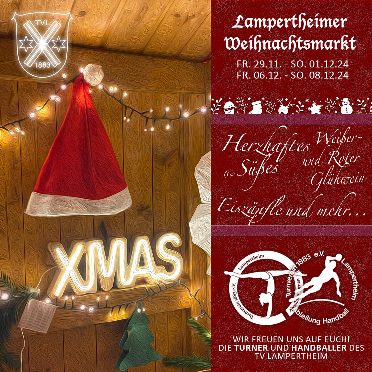 Turner und Handballer des TVL auf dem Lampertheimer Weihnachtsmarkt